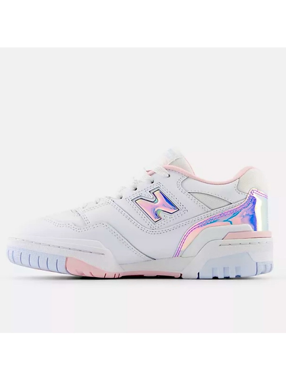 New Balance 550 Girls’ White/Multi Iridescent Sneaker—7 - Picture 6 of 14